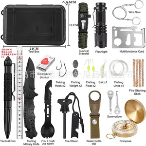 Kit de survie en plein air Creator 27 en 1, ensemble d'outils multifonctions en alliage d'aluminium pour le camping, la randonnée et les situations d'urgence - Product Image 3