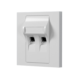 Computer Panel Module Cat7 RJ45 Jack 86x86mm Dual Port Network <b>Socket</b> for Gigabit Ethernet Connection - Product Image 2