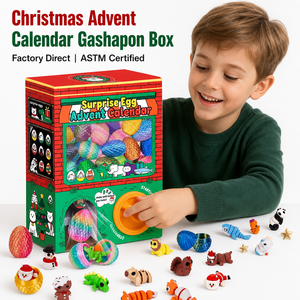 Calendario dell'Avvento di <span class=keywords><strong>Natale</strong></span>, Macchina Gashapon con Uova Sorpresa, Drago Articolato 3D, Scatola Misteriosa con Animali, Giocattoli in Capsule, Set Regalo all'Ingrosso - Product Image 1