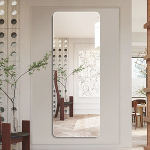 Full-Length Self-Adhesive Frameless Square Acrylic <strong>Mirror</strong>, Modern <strong>Sticky</strong> <strong>Wall</strong> Decor <strong>Mirror</strong> for Living Room - Product Image 1
