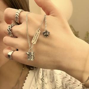 S925 Pure Silver Retro <b>Small</b> <b>Light</b> Bulb Pendant High-End Sparkling Pearl Chain for Sweater Strong <b>Light</b> Necklace Niche Design - Product Image 5