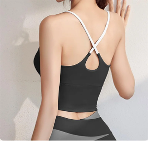 Venta al por mayor Nuevo 2024 Sujetador deportivo de moda para mujer con espalda cruzada, tipo top de yoga, ropa interior deportiva con almohadillas para fitness, running y gimnasio - Product Image 5