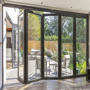 Puertas Comerciales de Vidrio Templado con Aislamiento Térmico de Estilo Nórdico, Puertas Plegables de Patio Tipo Acordeón para Balcón - Product Image 3