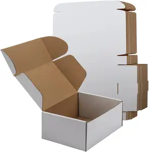Cajas de cartón corrugado personalizadas, cajas de envío con logotipo, embalaje de papel de correo, color blanco