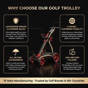 Golf Push <b>Cart</b> With Multi-function Scoreboard Three-wheel Folding Hand/Automatic Aluminum Trolley M Golf Aluminium Trolley - Product Image 3