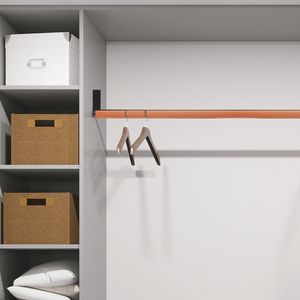 Leather Textured <b>Clothes</b> <b>Rail</b> Round Aluminum Alloy Wardrobe Hanging Rod Durable <b>Wall</b> <b>Mounted</b> Clothing Organizer - Product Image 2
