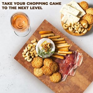 เขียงไม้หนา แข็งแรง ทนทาน ทำด้วยมือ สำหรับเตรียมอาหารในครัว พื้นผิวเรียบ ไม่มีรอยแตก - Product Image 2