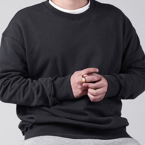 Men's Square <b>Titanium</b> Steel <b>Ring</b> With Wood Inlay Gold Plated Fashion Accessory - Product Image 3