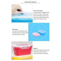 Bol de camping pliable en silicone de qualité alimentaire avec couvercle, boîte à lunch portable et peu encombrante, récipient alimentaire de voyage, capacité 1-3L, compatible micro-ondes
