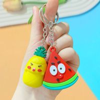 Cartoon Kunstfruit Rubber Sleutelhanger Hangertje DIY Rugzak Charms Zachte PVC Durian Mango Pop Watermeloen Ananas Sleutelhanger