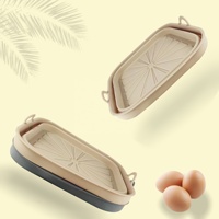 Ensemble de 3 plateaux de cuisson pliants carrés en silicone haute température Outils de cuisson ménagers pour friteuse à air et four à micro-ondes