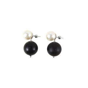 Pendientes de Perlas de Imitación para Mujer, Plata 925, Redondos, Blancos y Negros, Estilo Lujoso para Uso Diario - Product Image 3
