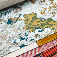 Tissu de canapé de luxe, tissu d'ameublement en polyester chenille, finition résistante aux taches, chaise de salle à manger, mobilier de restaurant