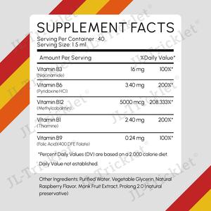 JULONG OEM Label Vitamine B12 Liquide en Gouttes Complexe de Vitamines B Végétalien B12 Sublingual 5000 mcg avec Vitamine B6 Liquide en Gouttes - Product Image 4