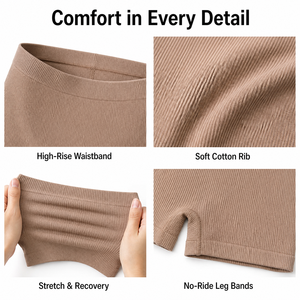 Slip a Costine da Donna XXL Plus Size con Elastico in Vita ad Alta Elasticità, Vestibilità Aderente, <span class=keywords><strong>5</strong></span> Colori, Traspiranti - Product Image 3