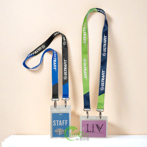 Miễn Phí Thiết Kế Thân Thiện Với Môi Polyester ID Chủ Thẻ Dây Buộc Đôi Clip Hai Móc Tùy Chỉnh Khuyến Mại Quà Tặng Cổ Dây Đeo 2 - Product Image 2