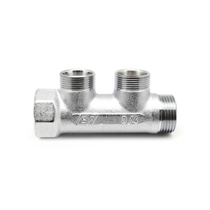 Collettore a 2 vie M.F. Raccordo Idraulico Cromato da 3/4 di Pollice - Product Image 1