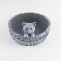 Vente directe d'usine, pot à fleurs en ciment de forme ronde avec motif de grenouille, pot à bonsaï pour jardin, pot à fleurs en béton