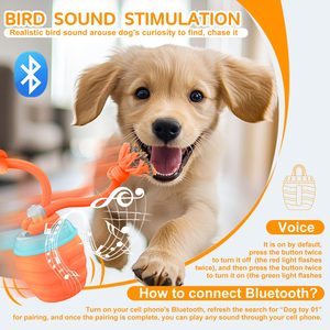 Juguete Inteligente de Lujo para Perros, Pelota Rodante Automática con Rotación de 360°, Sonido, Activación por Movimiento, Recargable por USB, de Silicona - Product Image 2