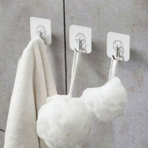 Durable Metal Mug Holder Rack Transparent Strong Self-Adhesive Plastic Wall Creative Cabinet Door Tool New <strong>Hooks</strong> <strong>Rails</strong> - Product Image 3