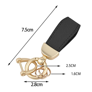 Porte-clés personnalisé en cuir PU, anti-perte, avec anneau en D, organisateur de clés pour hommes - Product Image 2