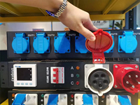 Boîte de distribution d'alimentation principale portable en métal 380V 220V 32A 3 phases, 6 sorties, 3000W mono, étanche, 5 étages, son audio