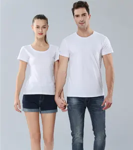 100% Baumwolle Sublimation leere T-Shirts weiß benutzer definierte Logo Crop Tops einfache Wärme übertragung Schmuck T-Shirts für Frauen Männer Kinder