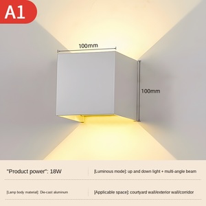 Luz LED de pared impermeable IP65 moderna, lámparas de aluminio para exteriores, fuente de alimentación Solar, Base de acero inoxidable, iluminación decorativa para cabecera - Product Image 3