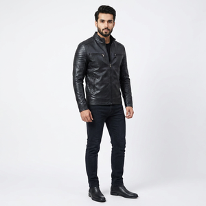 Chaqueta de Invierno de Cuero Genuino para Hombre - Estilo Urbano Elegante con Forro de Lona, Diseño Transpirable, Precio Económico, Mejor Calidad, Venta al Por Mayor - Product Image 1