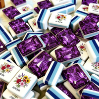 Jeu de Mahjong américain orné de pierres précieuses, tuiles en acrylique à facettes 4 couches avec impression UV pour l'échecs, les cartes et le divertissement