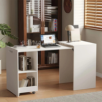 Bureau d'ordinateur pliable avec étagère cachée Design peu encombrant Table d'étude extensible
