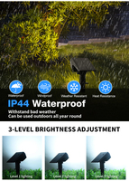 Venta al por mayor ABS Solar Powered LED Garden Lawn Yard Tree Light Resistente al agua y luz cálida con opción RGB para uso al aire libre