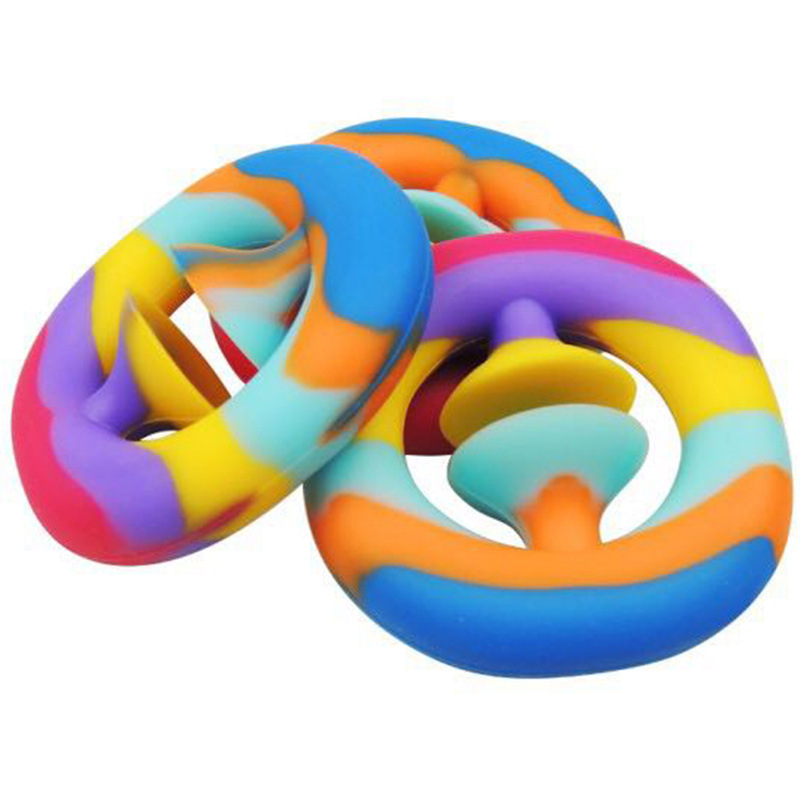 Amazon hot sale cheap rainbow color squeeze silicone fidget toy for adult kid