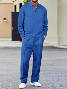 Hersteller Hochwertige Waffel Langarm Shirt und Baggy Pants Herren Sets Lounge Wear Outdoor Casual Loose 2-teiliges Set - Product Image 6