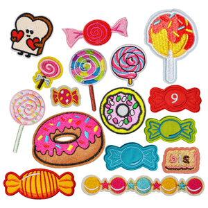 Collection Sweetie : Patchs thermocollants en feutre, PVC et broderie avec sequins, motifs Toast, Bonbon, Donut, Sucette glacée, Sucette pour la décoration de vêtements et sacs d'enfants - Product Image 2
