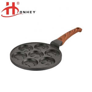 Hotting Thực Phẩm Lớp 7 Lỗ 26Cm Không Dính Pancake Waffle Maker <span class=keywords><strong>Frying</strong></span> <span class=keywords><strong>Pan</strong></span> Mặt Cười Mini Pancake <span class=keywords><strong>Pan</strong></span> - Product Image 2