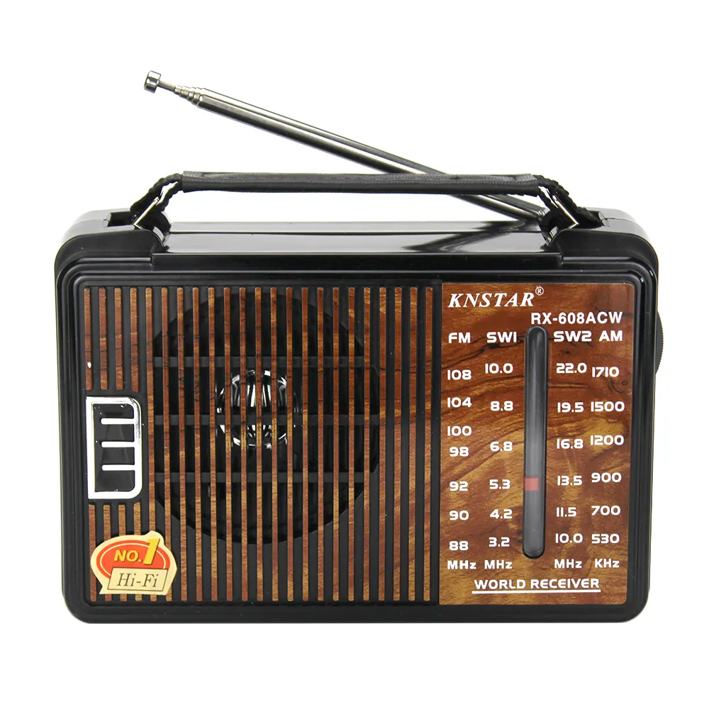 Receptor de Radio de banda múltiple, Radio portátil de 4 bandas, AM, FM, SW, Vintage, clásico, RX-608ACW