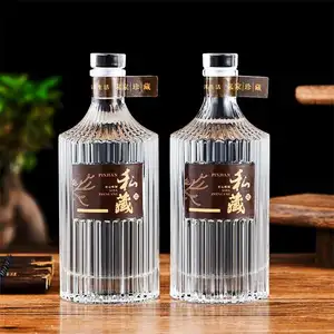 12 Unzen 500 ml 750ml Nordic Vodka Glass Liquor Bottle mit synthetischem T-Top-Kork