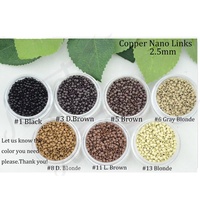 2.5mm en gros plus petit anneau d'extension de cheveux Nano sans silicone 1000 pièces/bouteille perles de cuivre pour les extensions de cheveux