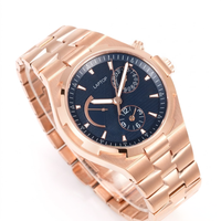 Montre mécanique automatique de luxe haut de gamme pour homme, boîtier en or rose, acier inoxydable, verre saphir, aiguilles, sport, affaires