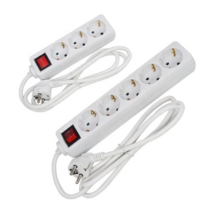 Prise multiple allemande 3 voies, 4 voies, 5 voies, 6 voies avec interrupteur, sans port de charge USB, avec longueur de câble personnalisé<span class=keywords><strong>e</strong></span> - Product Image 2