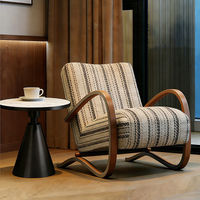 Antiker Retro-Stuhl Rustikaler Landhausstil Luxuriöse Nordische Möbel Moderner Sessel Stoff Wohnzimmer Akzent-Loungesessel