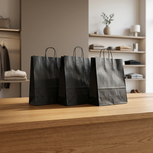Bolsas de Papel Kraft Desechables de Color Personalizado, Fabricadas en India, con Asas Retorcidas y Serigrafía, Ideales para Compras - Product Image 4