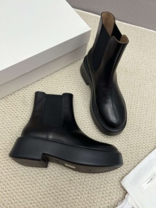 Stivaletti Chelsea con plateau grosso da donna, con elastico laterale, in pelle scamosciata, neri e marroni, scarpe invernali alla moda. - Product Image 4