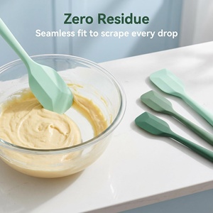 Espátulas <span class=keywords><strong>de</strong></span> pastelería ecológicas con diseño <span class=keywords><strong>de</strong></span> núcleo grueso, cocina verde resistente al calor, 4 Uds., espátula <span class=keywords><strong>de</strong></span> cocina <span class=keywords><strong>de</strong></span> pastelería <span class=keywords><strong>de</strong></span> silicona - Product Image 4