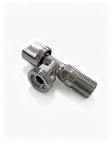 Robinet d'angle DD4040 pour l'eau, commande manuelle, finition chromée, taille de port 1/2"x3/4"