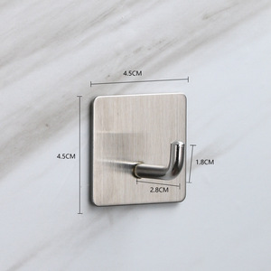 304 in acciaio inossidabile gancio adesivo a singolo livello per porta posteriore per vestiti con gancio per appendiabiti in metallo Non perforato - Product Image 6
