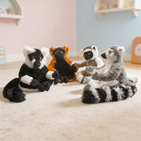 Peluche Lémur à queue annelée réaliste, Adorable animal de la jungle en peluche, Cadeau pour enfants, Ornement