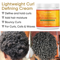 Crème pour boucles Luxfume avec étiquette personnalisée, beurre de karité, huile d'argan, crème pour boucler les cheveux afro, crème pour coiffer les cheveux