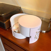Ensemble de tasses à thé de luxe avec boîte cadeau, broderie florale, double couche rotative, fabrication artisanale